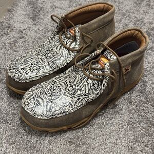 Twisted X Brown and Black Patterned Ankle Boots